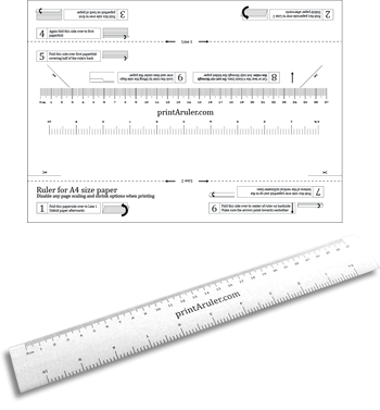 The ruler is folded in 9 easy steps.